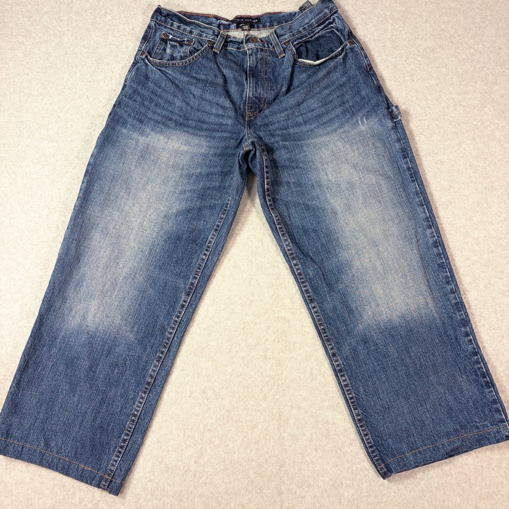 Tommy Hilfiger Loose Fit Carpenter Jeans Blue Denim Mens 32x30 Mexico RN 77806
